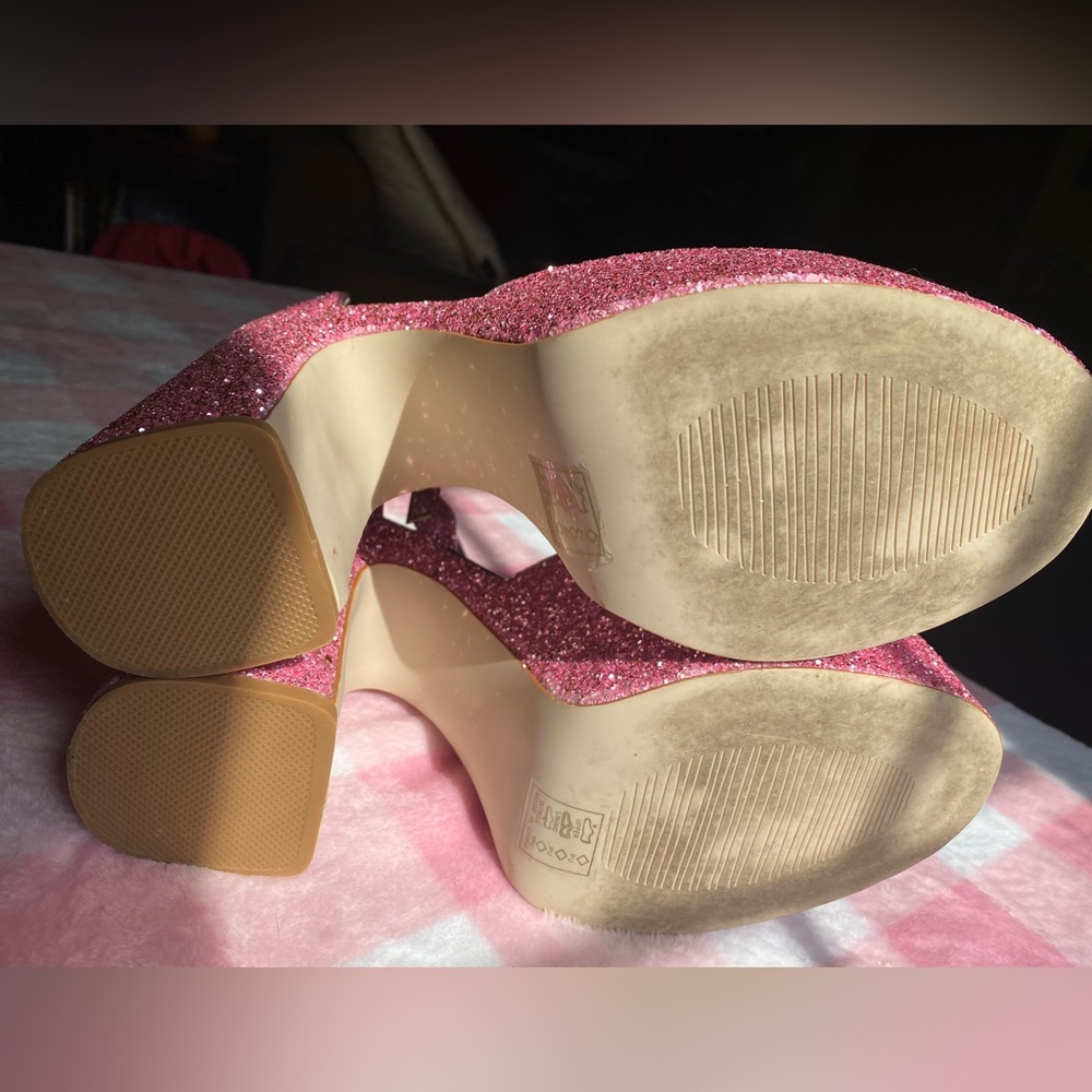 Azalea wang pink sparkle glitter platform heels - Picture 5 of 6